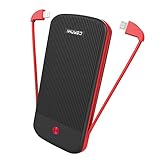 CORNMI 10000mAh Power Bank,Ultra Slim Dual Port USB Fast Portable Charger Built-in Micro USB Cable External Battery Charger Pack Replacement for iPhone Samsung Galaxy HTC iPad Tablets Pc (10000 mAh)
