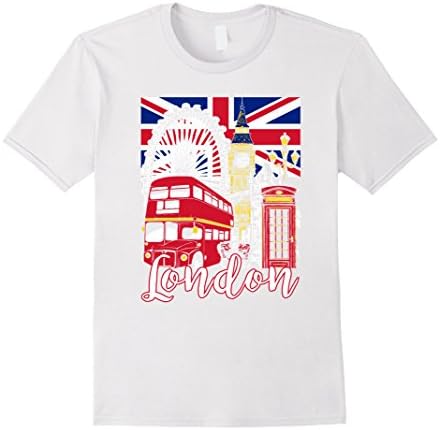 Mens Love London T-Shirt - London UK Travel Vacation Tee Large White