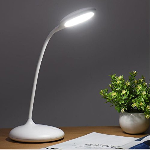 Stvin ABS Flexible Rechargeable LED Table Lamp with 3 Level Brightness and Touch Sensor, White