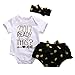 Baby Girl 3pcs Set Outfit 2017 READY THiS Romper +Short Pants+Headband