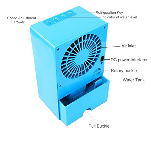JM-capricorns Mini Portable Air Conditioner Fan,Portable Misting Desktop Table Desk Cooling Fan Evaporative Air Circulator Cooler Humidifier Bladeless Quiet for Office, Dorm, Upgrade Version White