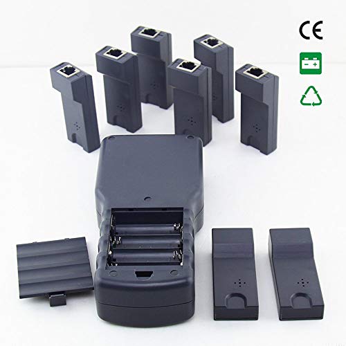 KOLSOL Network LAN Cable Tester,AT239 Cat5 RJ45 Network Cable Tester Wire Length Tester with 8 Remote Units Phone Cable Tester Meter Mapper