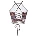 JomeDesign Women's Summer Halter Cross Hollow Boho Bandage Tank Camis Crop Top Vest