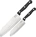 Chicago Cutlery 2-Pc Knife Set, Santoku and Partoku Cooking Knife Set, Stainless Steel, Black Polymer Handle Kitchen Knife for Cutting, Chopping, Dicing, Mincing and More