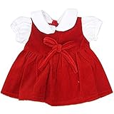 Jeleuon Cute Baby Beautiful Red Velvet Doll Dresses Clothes For 16-18 inch American Girl Doll