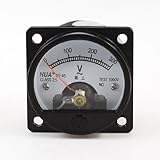 uxcell AC 0-300V Fine Tuning Dial Panel Analog Voltage Meter Voltmeter Black