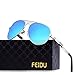 FEIDU Mens Polarized Aviator Sunglasses Metal Frame Unisex Sun Glasses FD9001 (blue/silver, 2.28)
