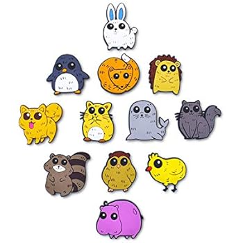 BeAwesome Cute Animals Fridge Magnets Set of 12 pcs 3D Refrigerator Magnets Cartoon Animal Decorative Magnets for Whiteboards Office Cabinets Students Lockers (Set#1)