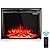 Thaweesuk Shop Black 36'' 750W-1500W Fireplace Heater Electric Embedded Insert Timer Flame Remote Metal, Tempered Glass, Resin Charcoal 36"x9"x27" (LxWxH) of Set