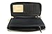Michael Kors Black Leather Jet Set Travel Continental Zip Around Wallet Wristlet with Golden Hardware