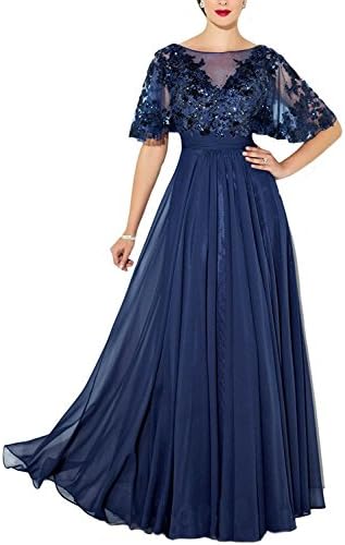 YOUAREFACNY Womens Elegant Lace Mother The Bride Dress Beaded Bridesmaid Dress