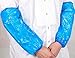 ABC PACK & SUPPLY Blue Disposable Arm Sleeves Covers, 18-Inch. Pack of 100 Disposable Arm Sleeve Protectors with Elastic Ends, 2 mil. Waterproof Polyethylene Disposable Sleeve Protectors for Arms