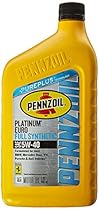 Pennzoil 550040834 Platinum Euro SAE 5W-40 Full Synthetic Motor Oil - 1 Quart