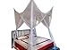 OctoRose Four Post Mosquito Net for Bed Canopy -Fits Queen, King, California King Beds-Indoor & Outdoor Use- Ivory