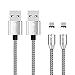 UGI Micro USB Magnetic Cable 2 Pack 3ft Nylon Braided Data Transfer Fast Charging USB Cable Android with Led Light for Samsung Galaxy S2 S3 S4 S6, Note 2/3/4/5,LG G4 G3, Sony Xperia Z5 etc primary