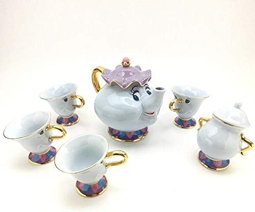 | Teaware Sets | Beauty and The Beast Tea Set Mrs Potts Chip Teapot Cup Set Lovely Porcelain Coffee Creative Xmas Gift Pot + Cup + Sugar Bowl | by AQANATURE