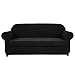 subrtex Stretch Sofa Cover Set 1 Piece Sofa Slipcover with A Gift Cushion Cover for 3 Cushion Couch(Black,Sofa)