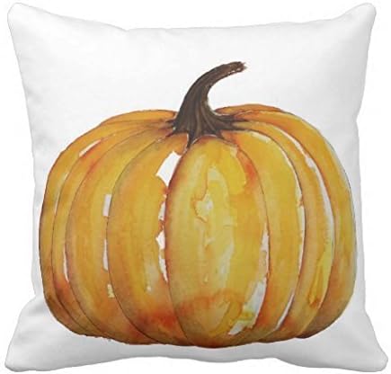 Watercolor Pumpkin Polyester Throw Pillow Case 18 x 18 Inches by Acelive pillowcase (18 x 18 Inches, 02#)