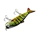 Isafish Swimbaits for Bass Crankbait Bionic Multi Jointed 4 Segment Pike Fishing Lures Minnow Hard Bait 4.72 Inch 0.6 Ounce