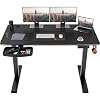 PUTORSEN Electric Height Adjustable Standing Desk, 48 x 24 Inches Sit Stand Home Office Table with Splice Board, Black…