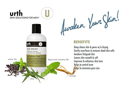 Urth Face Wash with White Tea & Ginseng Invigorating Daily Cleanser 8oz