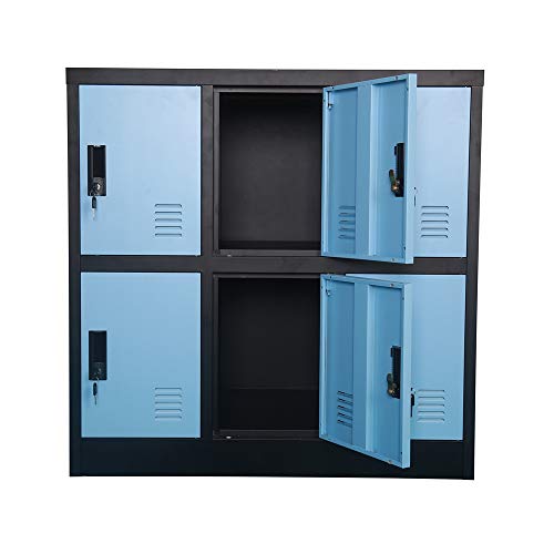 Small Office Storage Locker Cabinet Organizer for Employee,School Locker for Kids Mini Size (Blue, W6D)