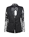 HaoDuoYi Womens Business Contrast Colour Sequin Jacket Blazer