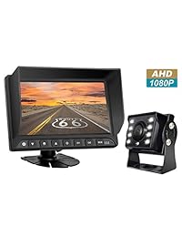 HD Backup Camera System Heavy Duty Back up Camera Monitor Kit 7''1080P Reversing Monitor IP69k Waterproof Rear View Camera Full Colored Night Vision Bus Truck Van Semi-Trailer Box Truck RV Rear View