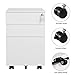 DEVAISE 3 Drawer Locking File Cabinet, Under Desk Metal Filing Cabinet for Legal/Letter/A4 File, Fully Assembled Except Wheels, White