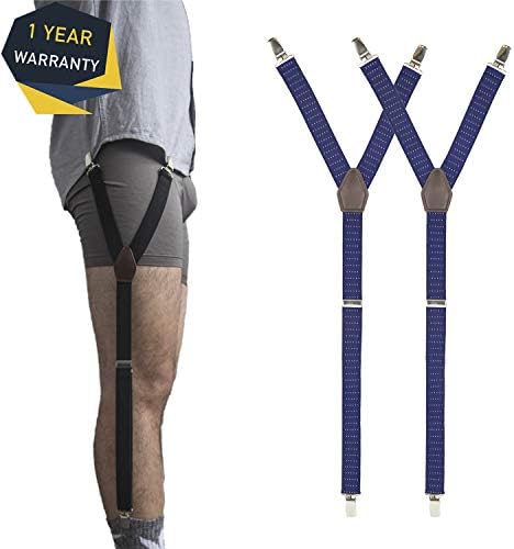 Shirt Garters MLM Mens Y-Style Shirt Stays Dress with Non-Slip Locking Clamps and Adjustable Straps