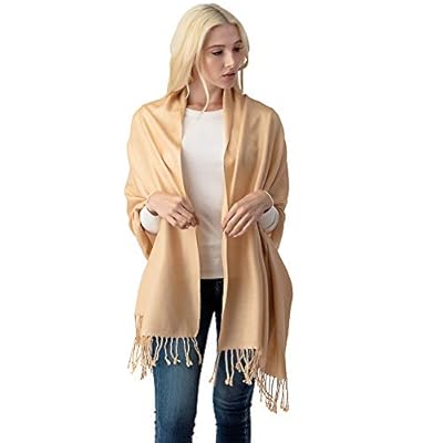 BANHADA Large Soft Silky Pashmina Shawl Wrap Scarf in Solid Colors BANHADA Large Soft Silky Pashmina Shawl Wrap Scarf in Solid Colors