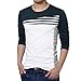 Allegra K Men Color Block Stripes T-Shirt