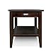 Leick Home Laurent End Table, Solid Wood, 1 Storage Drawer, Bottom Display Shelf, Easy-Assembly, For Living Room/Bedroom, Chocolate Cherry, 20.0 in. L x 24.0 in. W x 24.0 in. H, 10507