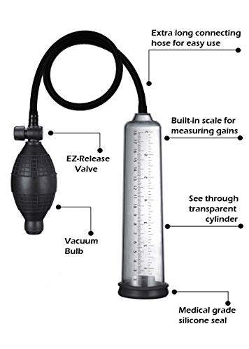 EZpumps Premium 8 inch Bigger Vacuum Pump Increase Size Free 3 Rings, Lube