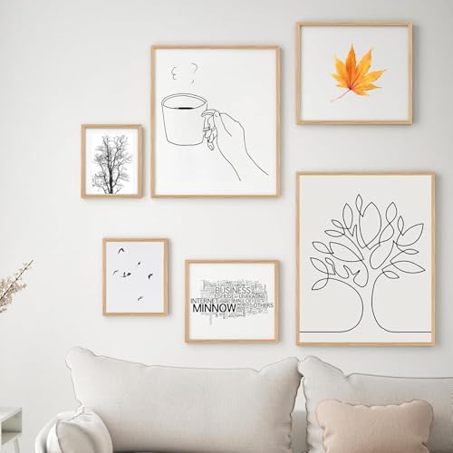 KOOPAO 3 Set of 16"x24" Oak Wood Picture Frames Natural Wood Color 16x24 in Poster Frame for Wall Art Decor, 16x24 inch Poster Photo Wooden Frames,Hang Horizontal and Vertical 40.8x61.2cm Art Picture