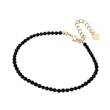 ZENGORI 3mm Natural Black Agate Genuine Stone