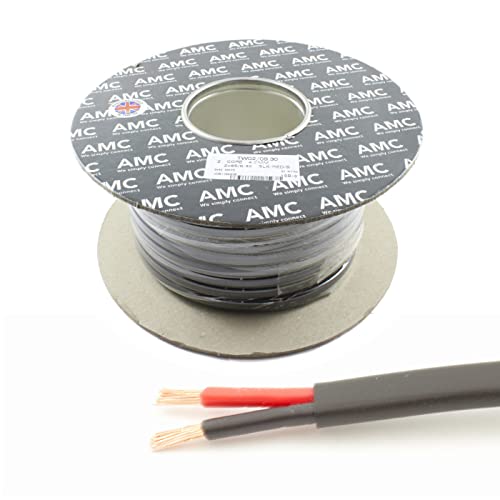 JLW 42 AMP Rated 4.5mm² Twin Core Cable Wire LED Lights (10M Coil) - Black & Red - Copper - 2 Strand - Automotive & Marine Compatible