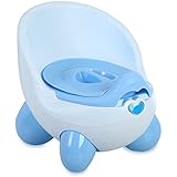Xerhnan Potty System - Potty,Toilet Seat For Children, Removable High Splash Guard, slip resistant Surface （Blue）