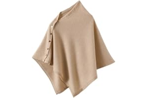 Women's Knitted Shawl Scarf Versatile Poncho Top with Buttons Warm Wrap for Spring Summer Fall