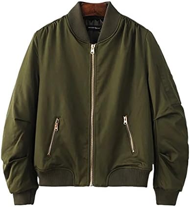MA-1 Women’s Zip Pocket for Fall/Winter, (Stuffing & No Padding) 2 Types x 4 Colors x 3 Sizes) Padding, Cold Protection, Thick, MA1 Outerwear, Blouson, Jacket, Thin, Military Jacket, Flight Jacket