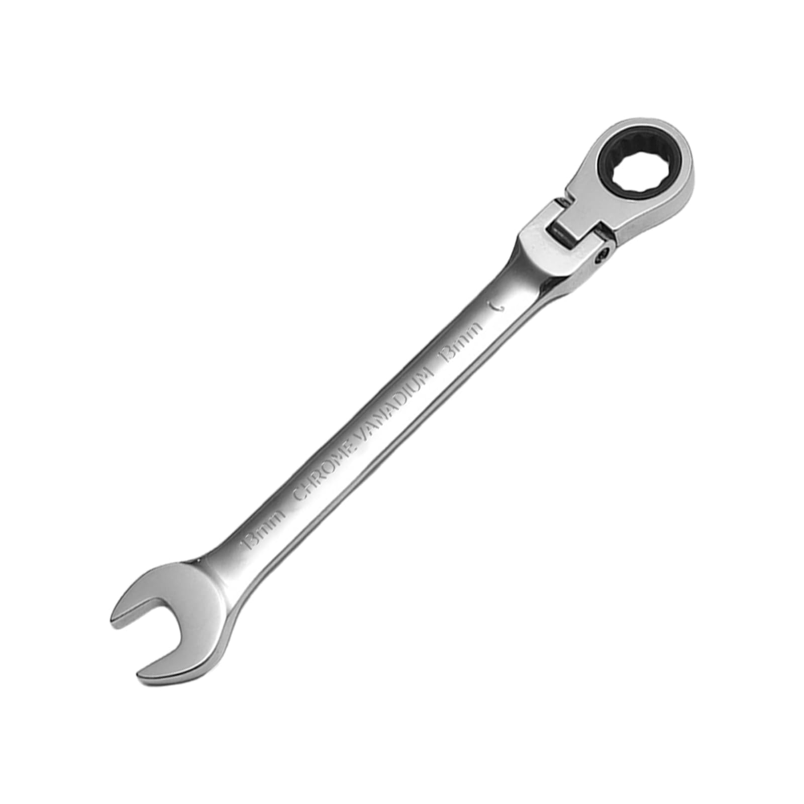 WISEUP Flexible Combination Wrench,13mm Ratchet Spanner, 2 in 1 CR-V Forged Spanner, Adjustable Head Socket Wrench, Anti-Bending Hand Tools