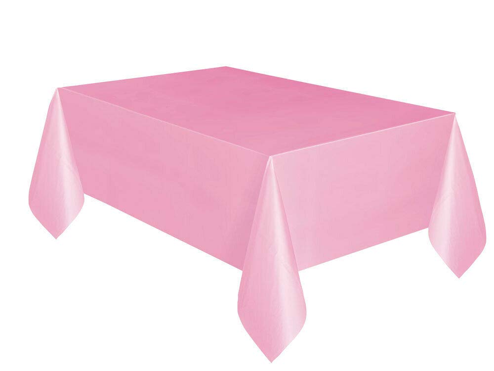 WHITE BERRY Large Plastic Rectangle Table Cover Cloth Wipe Clean Party Tablecloth Covers (Pink)