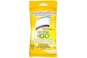 Disinfecting Wipes Travel Pack – Citrus Scent, 15 Wipes, Kills 99.9 Percent of Germs, Bacteria and Viruses, Portable Cleaning