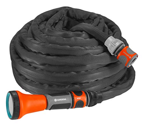 Gardena Textilschlauch Liano Set 10m: flexibler und robuster Gartenschlauch aus Textilgewebe, Schlauch ideal für Balkon und Terrasse, kein Knicken ode