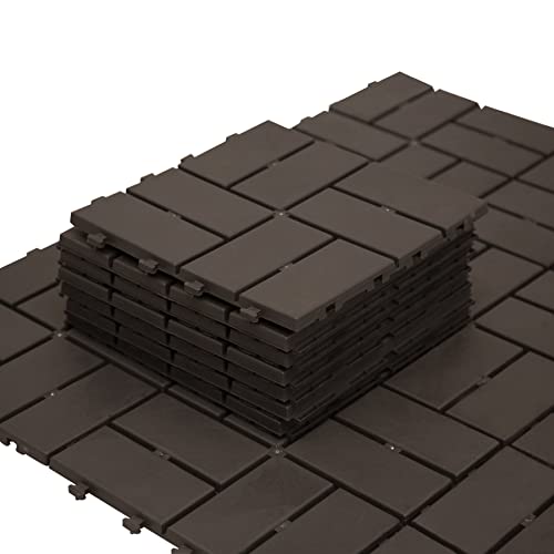 Patio Interlocking Deck Tiles, 12"x12" Square Composite Decking Tiles