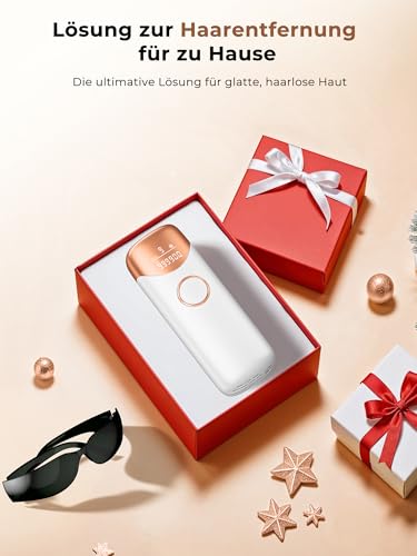 IPL Devices Hair Removal with Cooling Function, Laser Hair Removal with 9 Adjustable Energy Levels, 999900 Flashes & 600 NM Red Light, IPL Hair Removal Device for Women & Men, Face, White