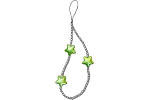QRH Y2K Star Beaded Phone Charm Colorful Star Phone Lanyard Strap Cute Star Phone Decorations Wrist Beads Chain Lightweight Phone Accessories