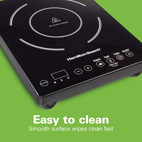 Hamilton Beach Portable Single Induction Cooktop Countertop Burner Hot