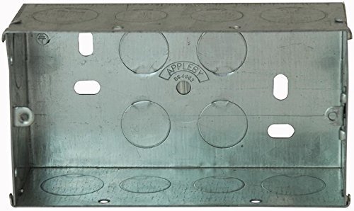 MSG Custom Audio Back Box Pattress Metal - Extra Deep For Solid Walls - 2-Gang - Depth 47mm