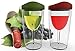 Wineova Plastic Wine Glasses with Lid, 10 Ounze, Set of 2, with Red and Green Drink-through Lid
